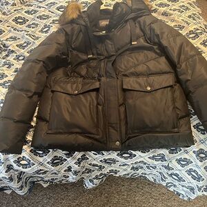 Eddie Bauer Black Jacket with Fur Trim